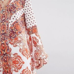 ✨️FREE PEOPLE✨️Flowy Magic Mystery Tunic Mini Dress Size Medium in Orange